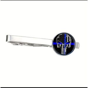 Punisher Blue Lives Matter Tie Bar Clip‎ #4383